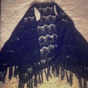 Black lace shawl